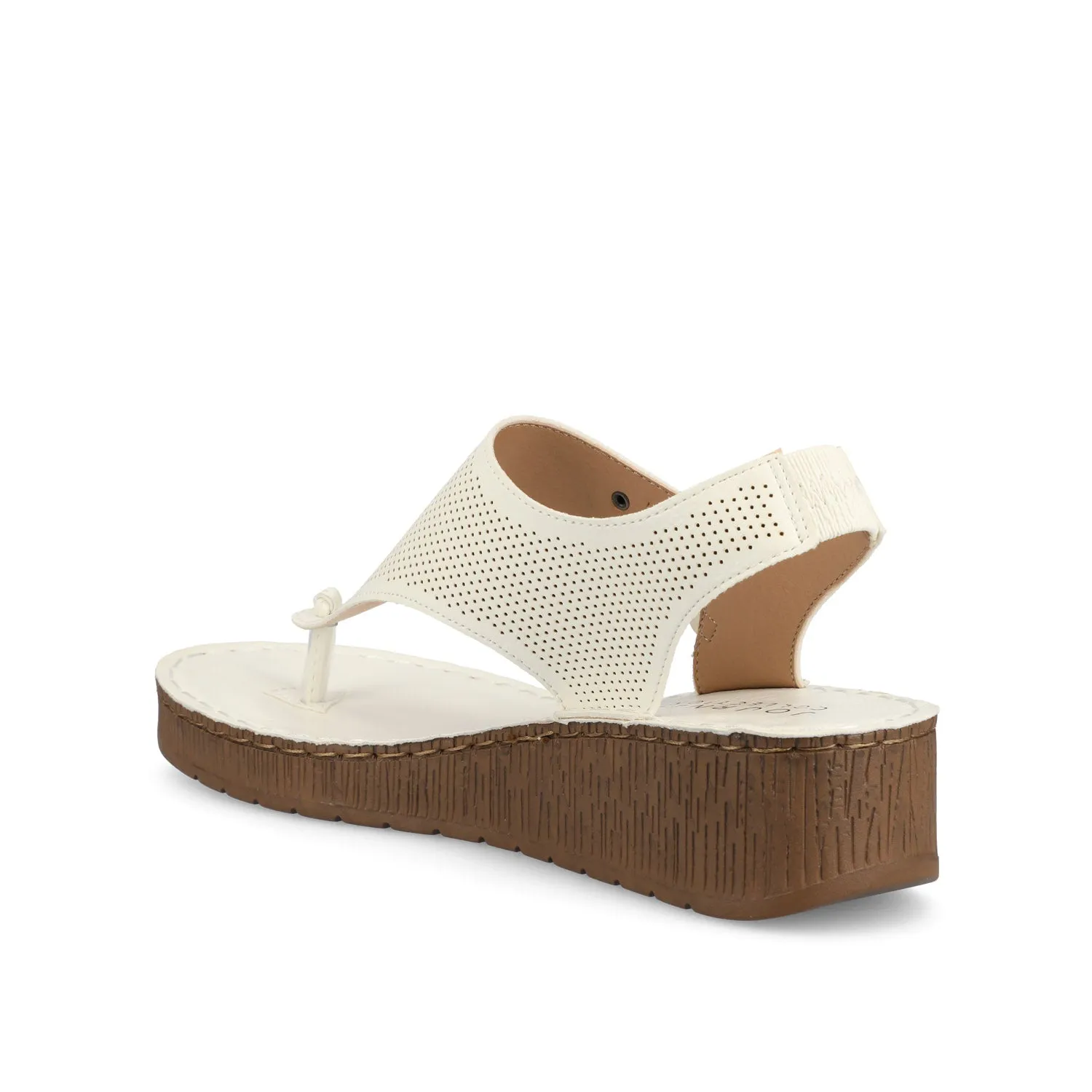 MCKELL WEDGE HEEL SANDALS IN FAUX LEATHER clean edge