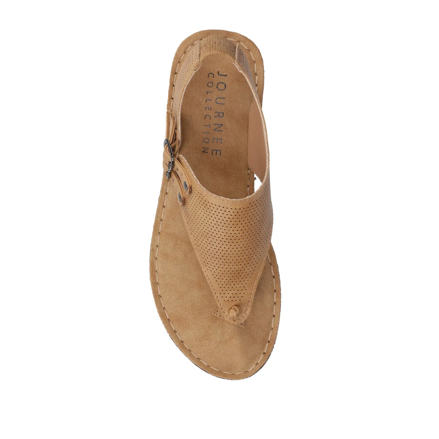 MCKELL WEDGE HEEL SANDALS IN FAUX LEATHER clean edge