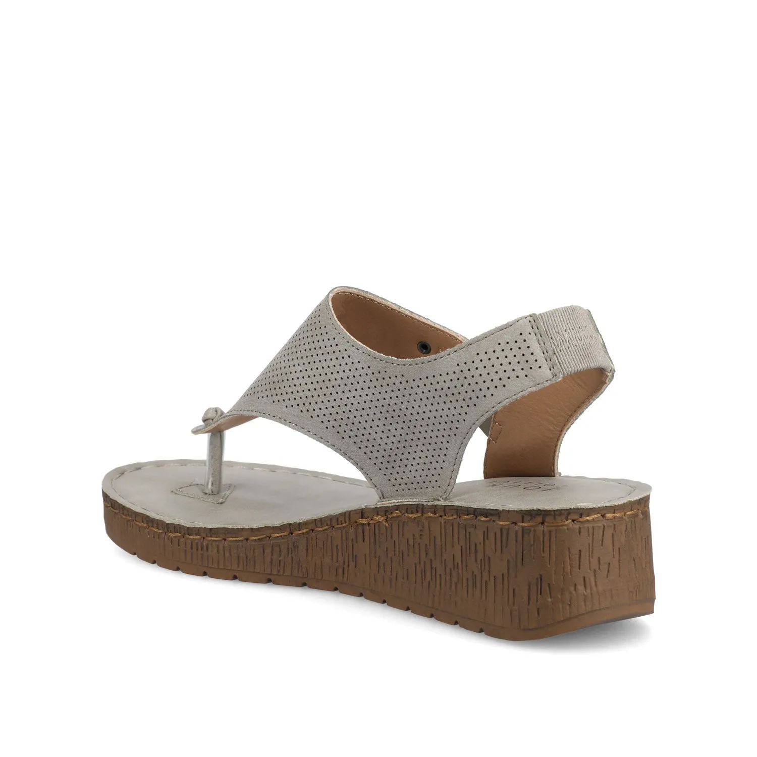 MCKELL WEDGE HEEL SANDALS IN FAUX LEATHER clean edge