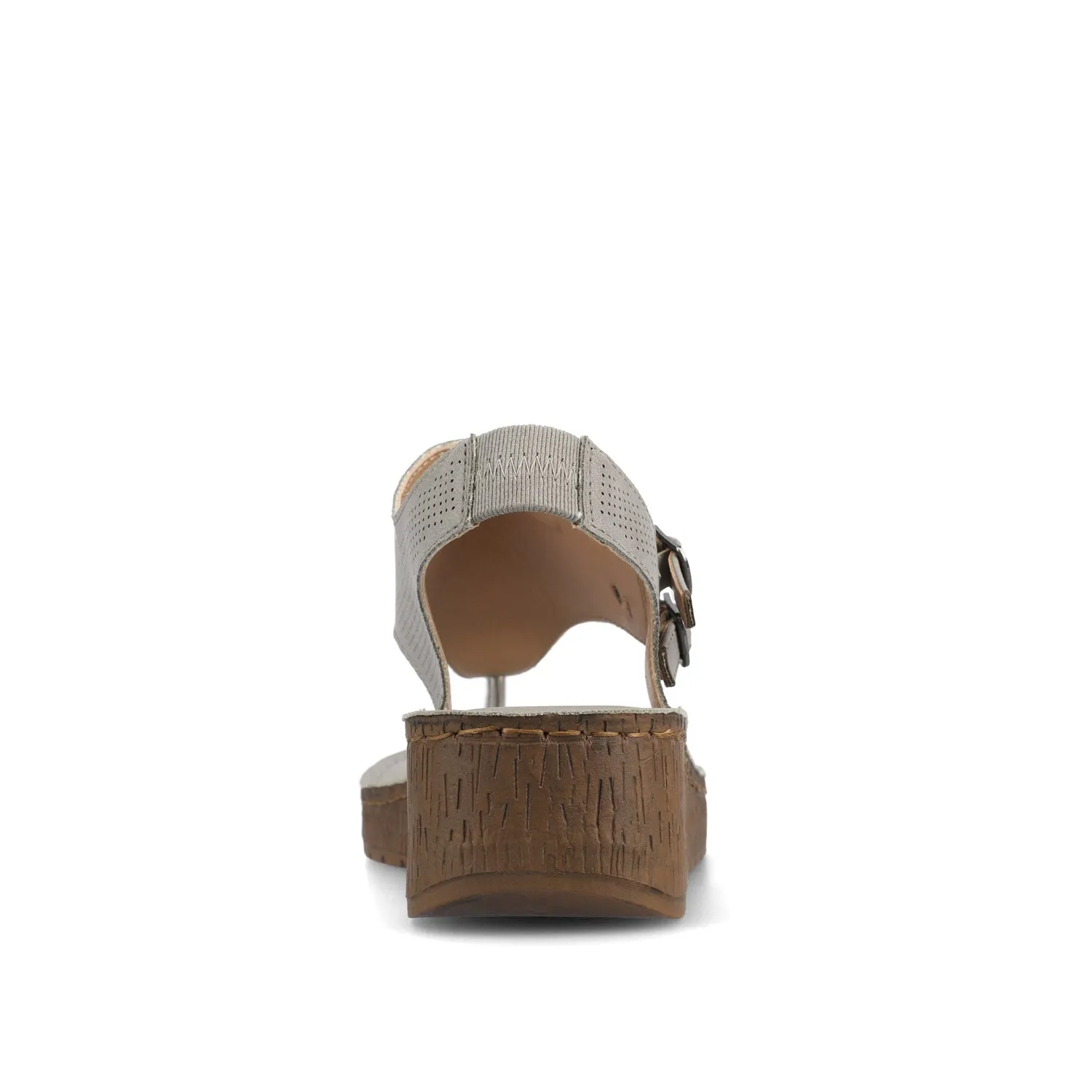 MCKELL WEDGE HEEL SANDALS IN FAUX LEATHER clean edge