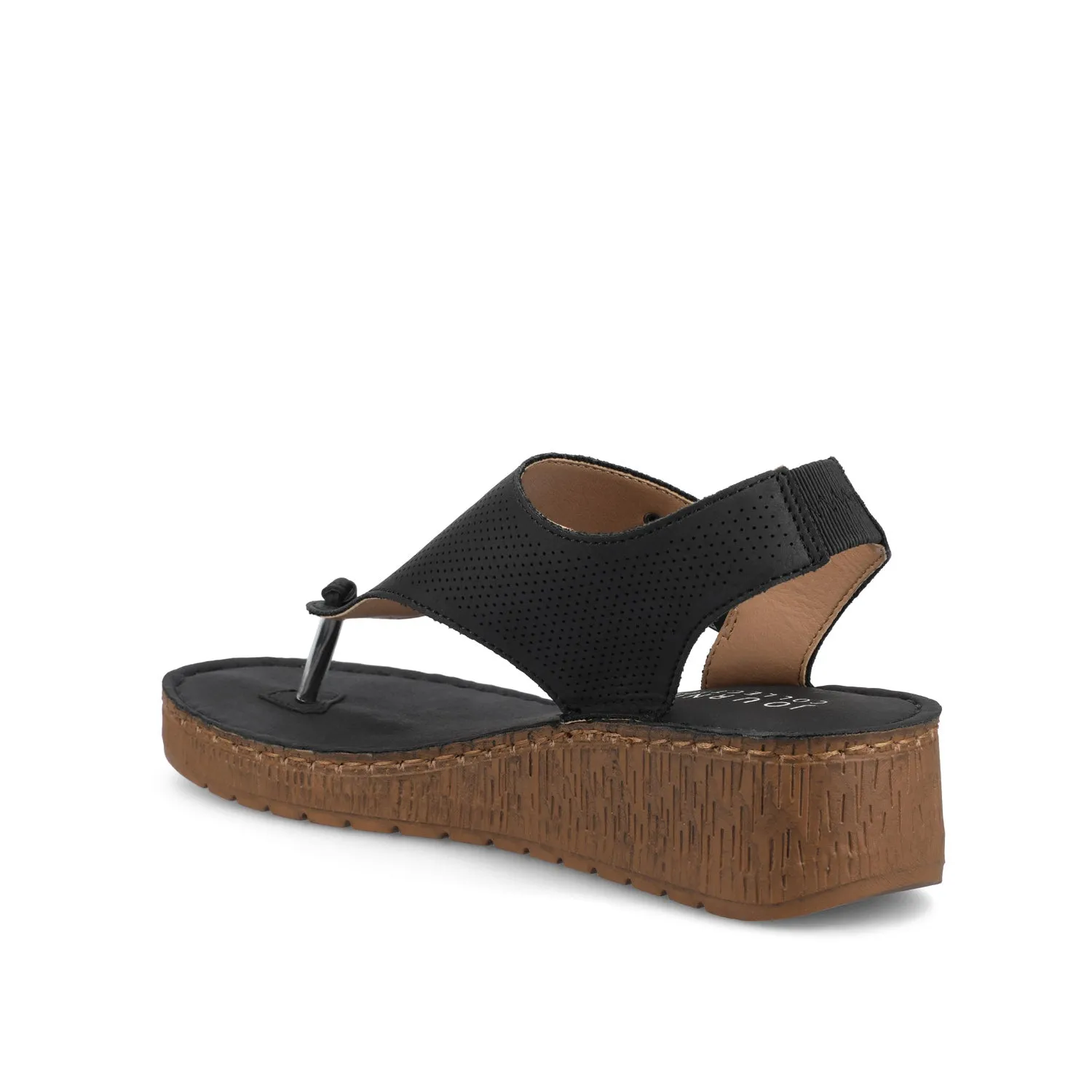 MCKELL WEDGE HEEL SANDALS IN FAUX LEATHER clean edge