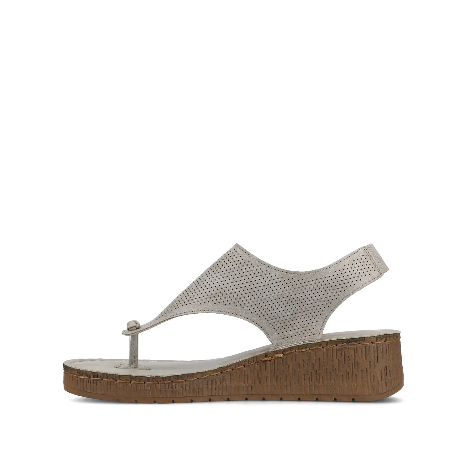MCKELL WEDGE HEEL SANDALS IN FAUX LEATHER clean edge