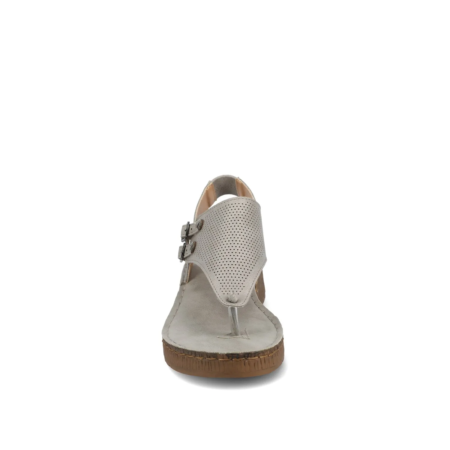 MCKELL WEDGE HEEL SANDALS IN FAUX LEATHER clean edge