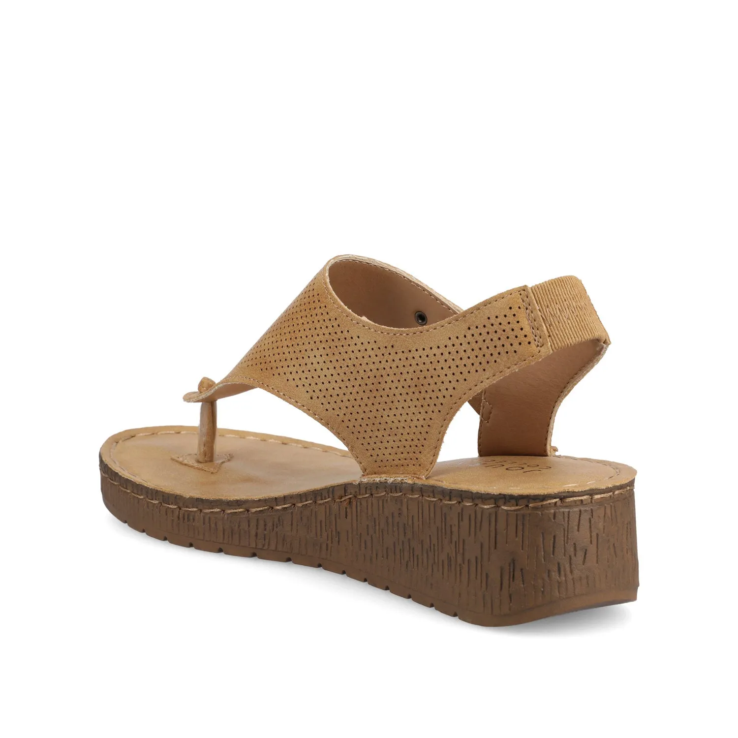 MCKELL WEDGE HEEL SANDALS IN FAUX LEATHER clean edge