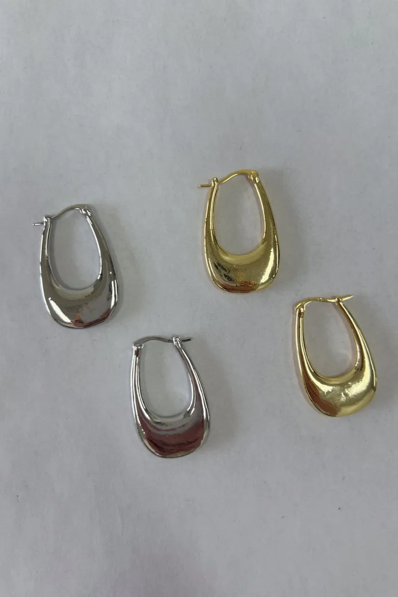 Melonie Geometric Hoop Earrings tear shine