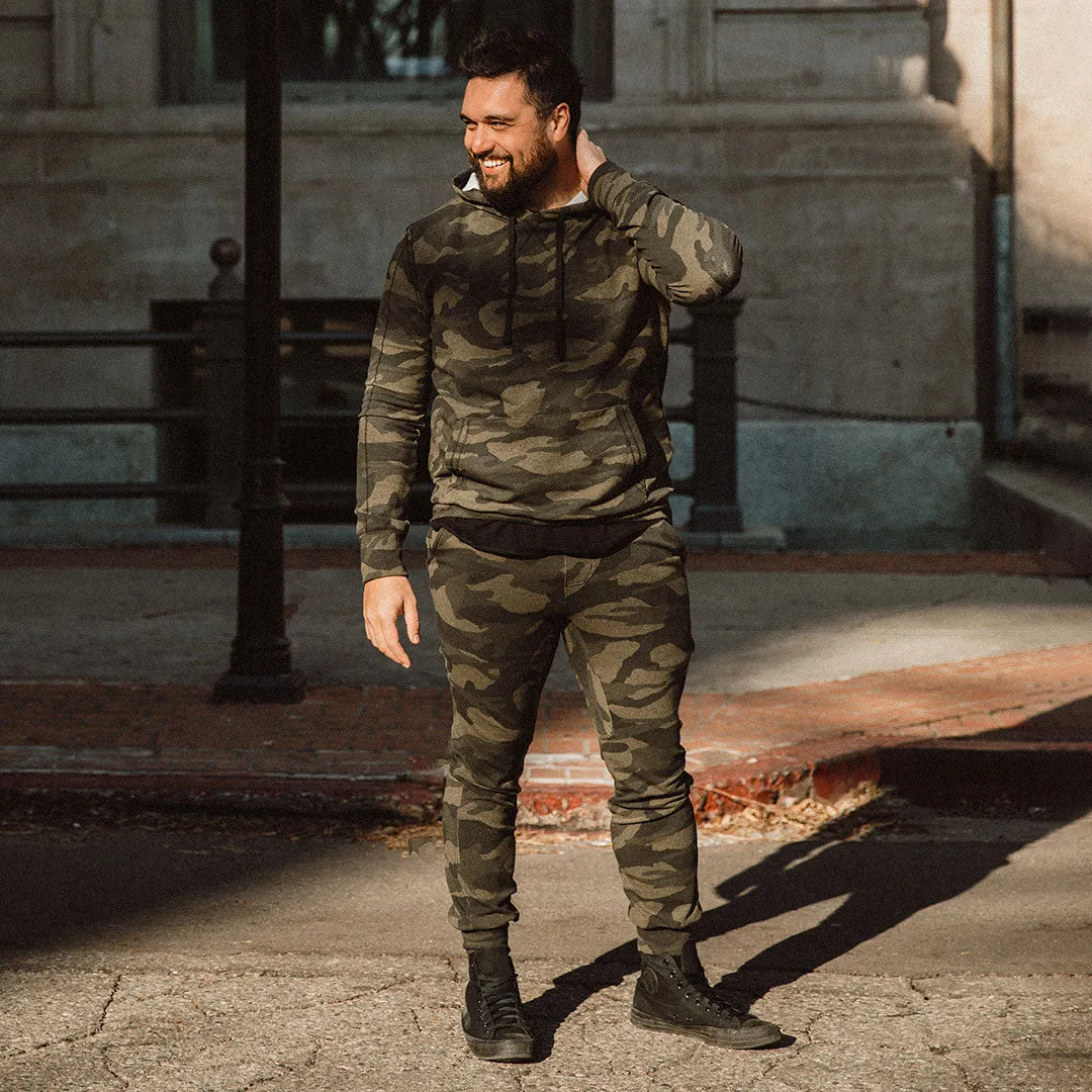 Men's At Ease Joggers, Green Camo mesh air