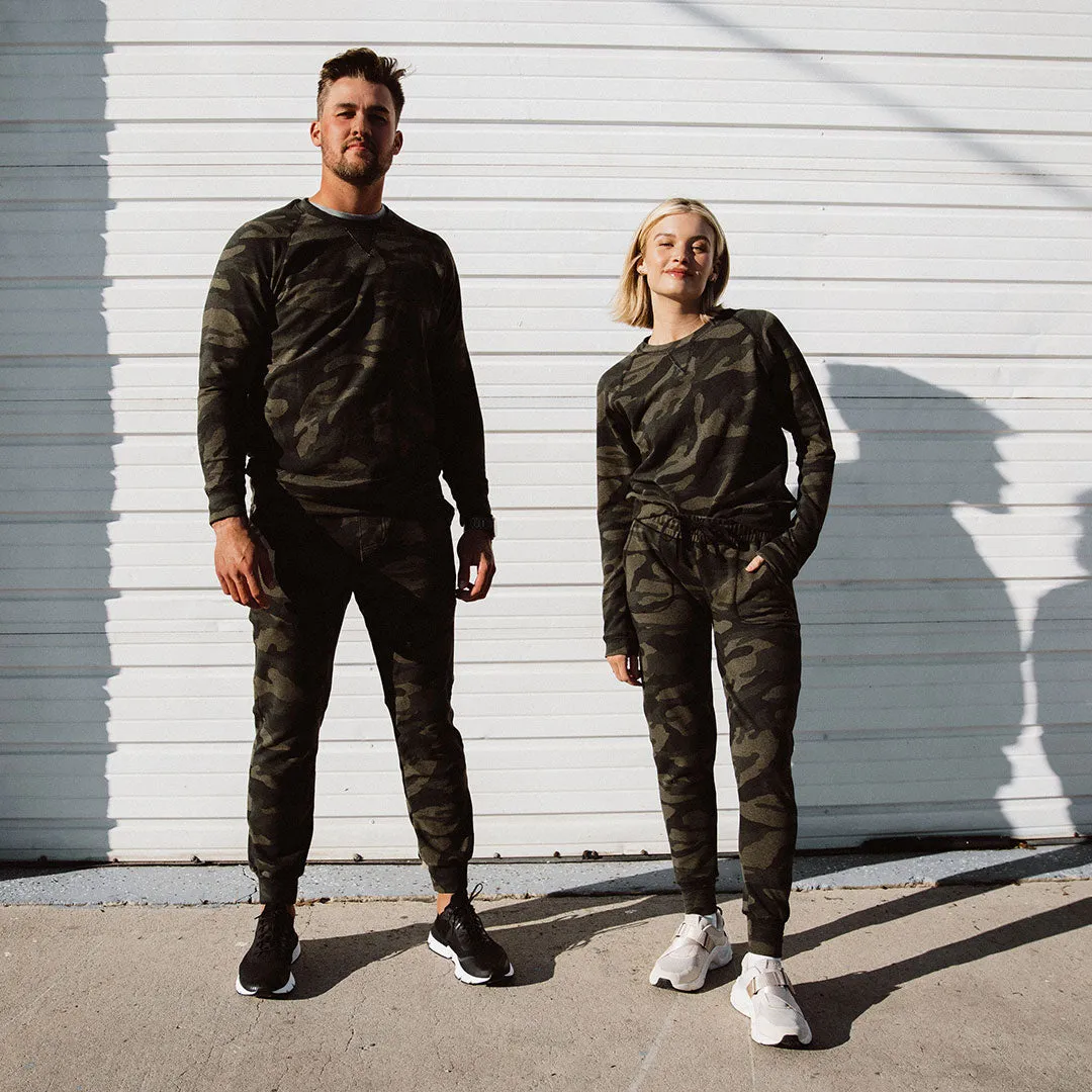 Men's At Ease Joggers, Green Camo mesh air