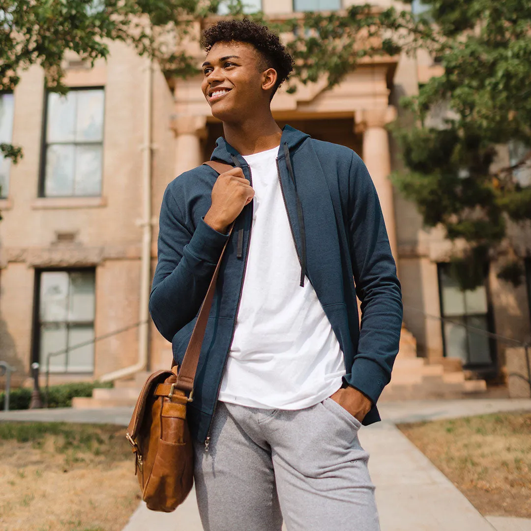 Men's Campus Zip Up, Navy basic mood