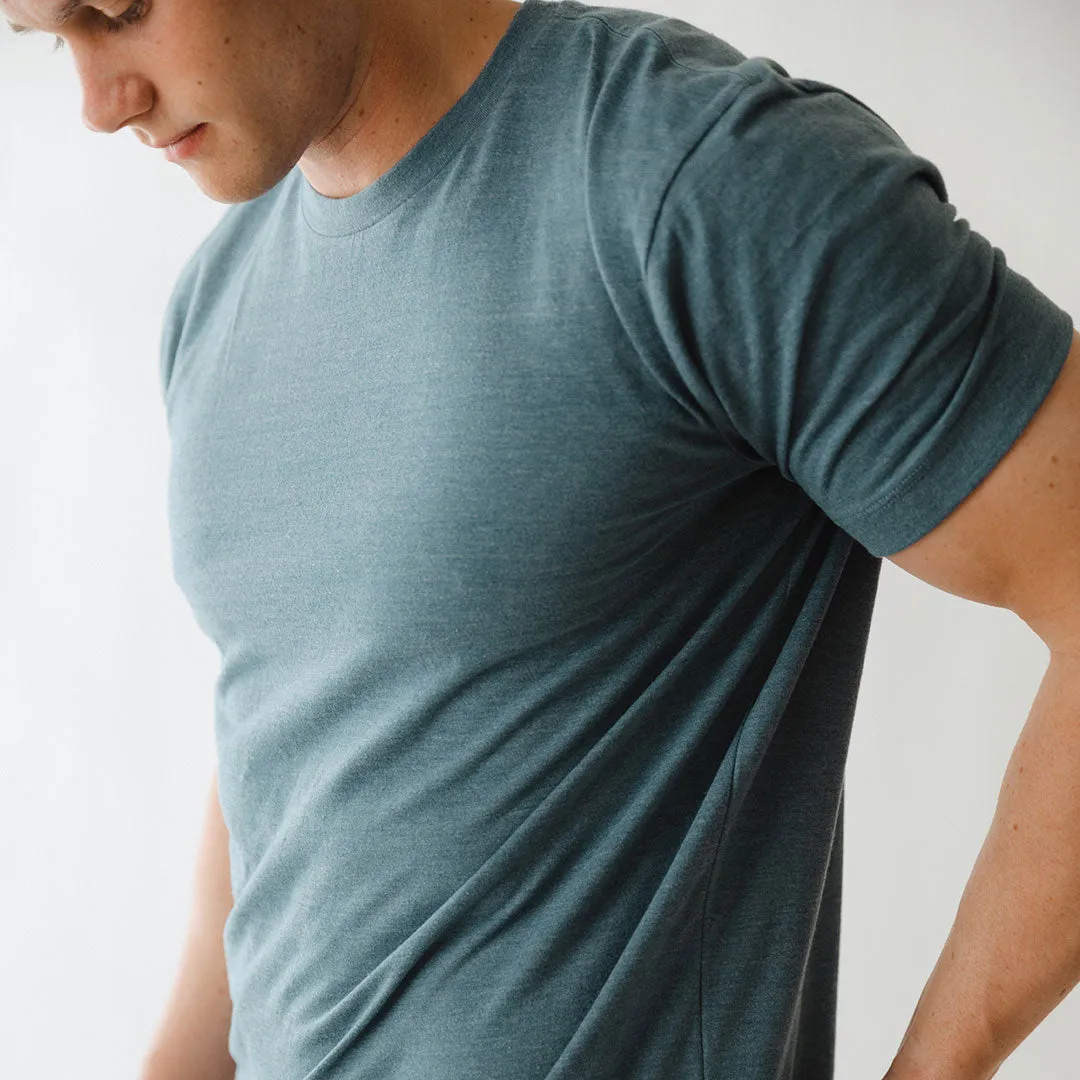 Men's Classic Tee, Heather Blue skin breathe