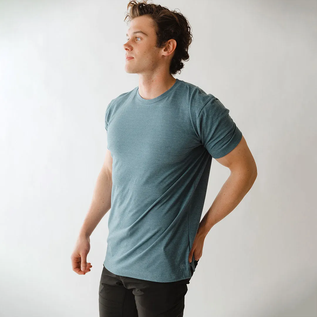 Men's Classic Tee, Heather Blue skin breathe
