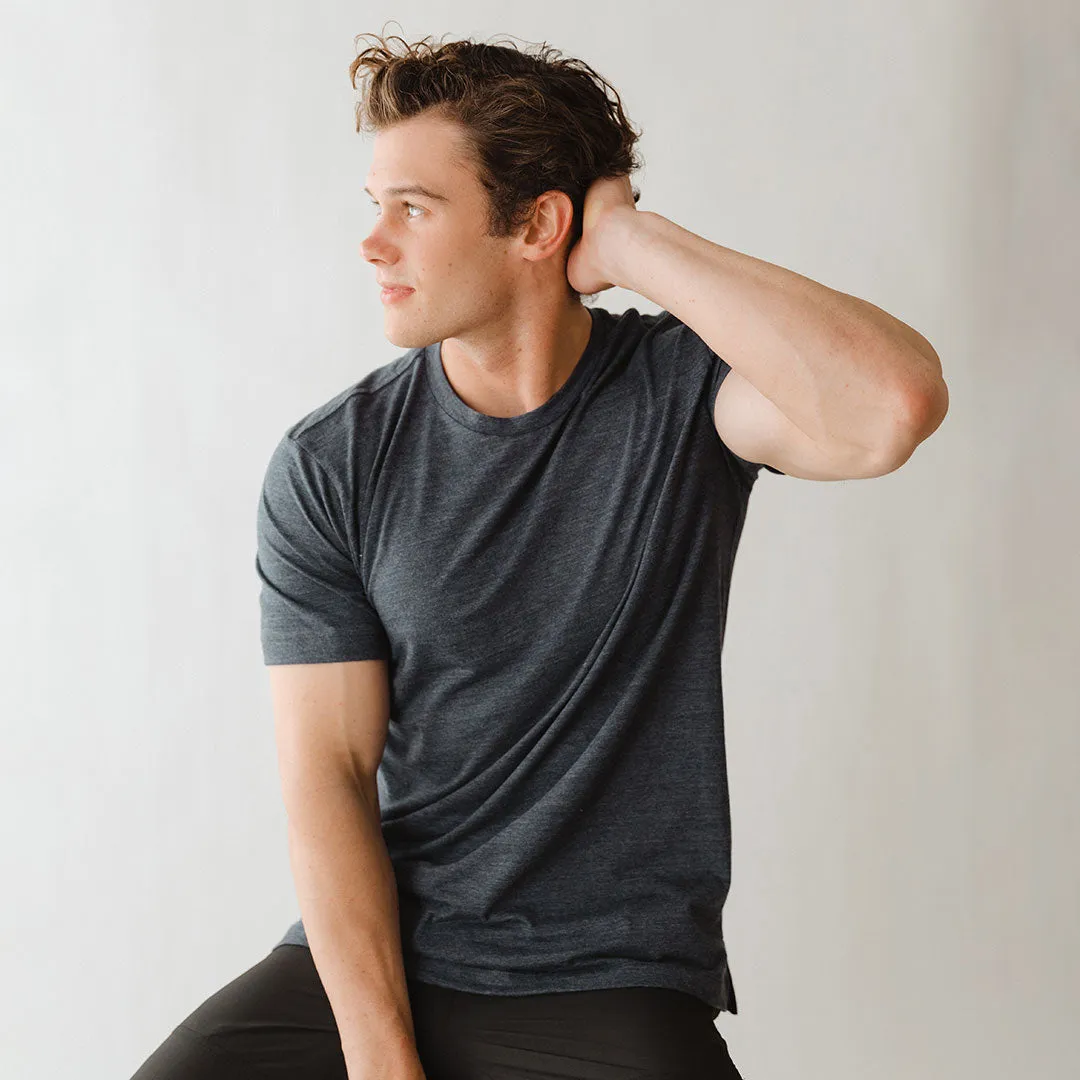 Men's Classic Tee, Heather Navy active girl