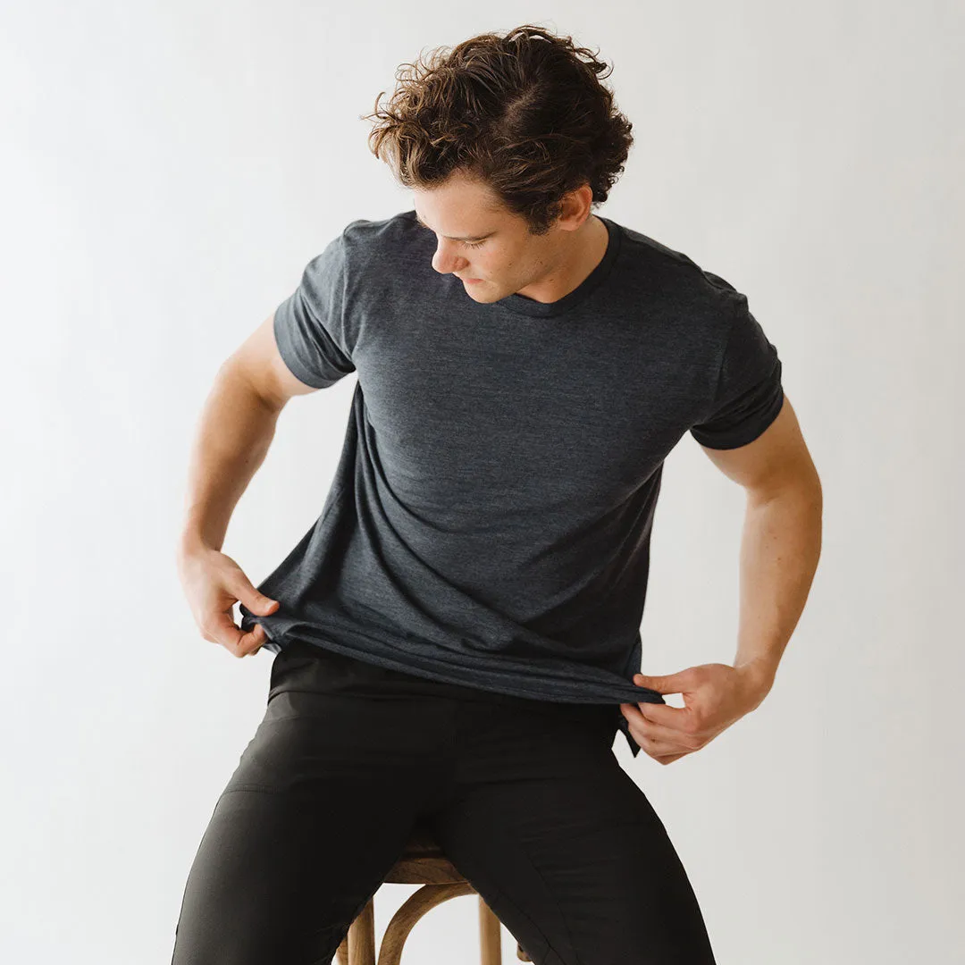 Men's Classic Tee, Heather Navy active girl