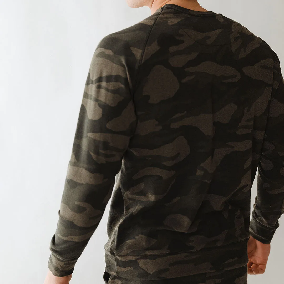Men's Sweatshirt, Green Camo quiet luxe