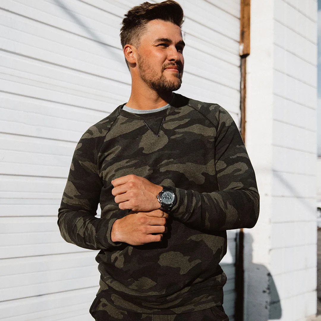 Men's Sweatshirt, Green Camo quiet luxe