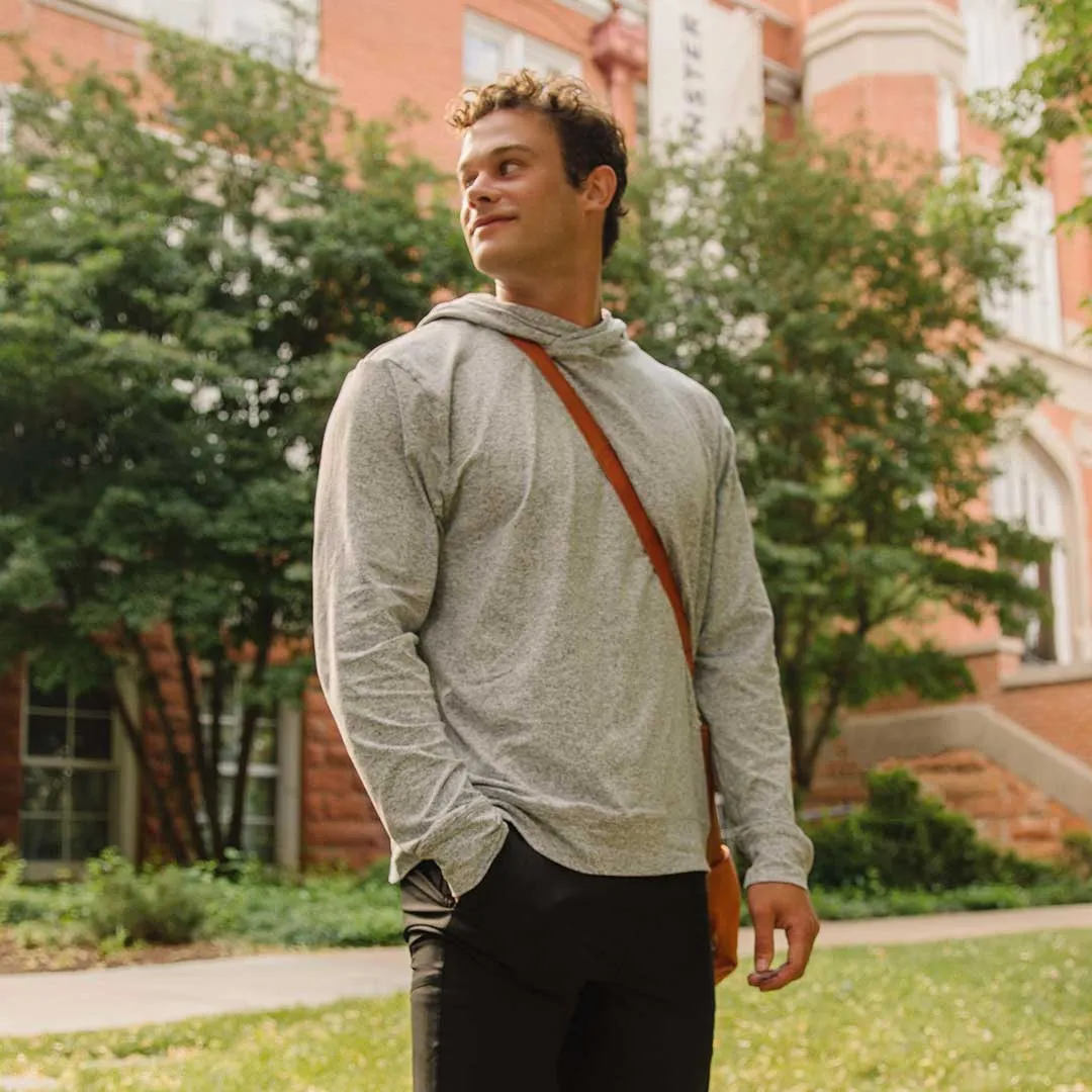 Men's Travel Hoodie, Heather Grey street edge