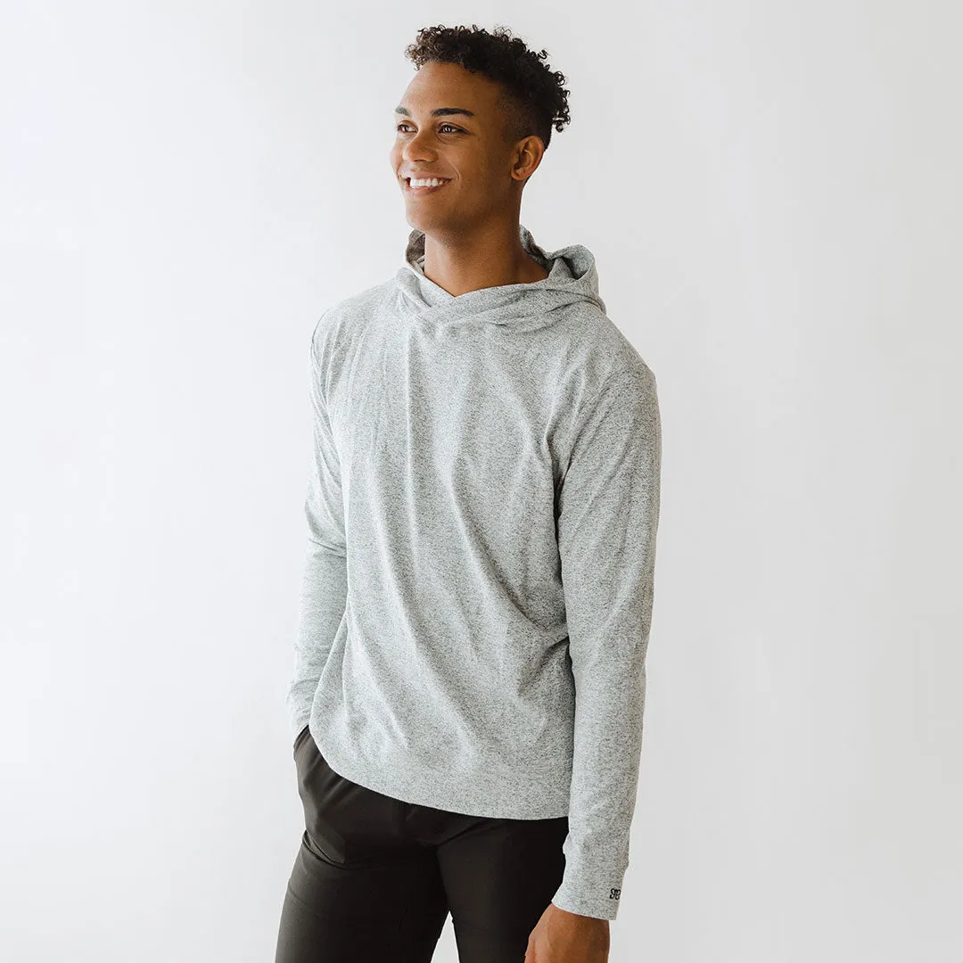 Men's Travel Hoodie, Heather Grey street edge