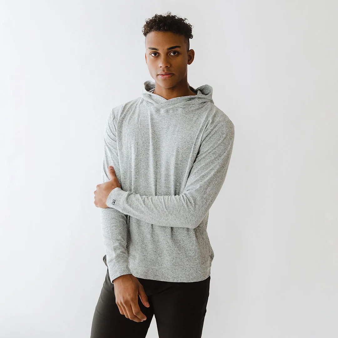 Men's Travel Hoodie, Heather Grey street edge