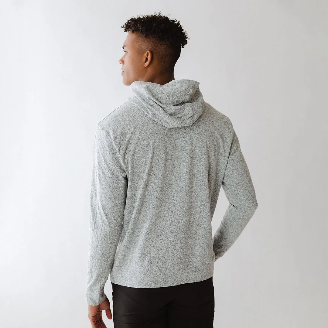 Men's Travel Hoodie, Heather Grey street edge