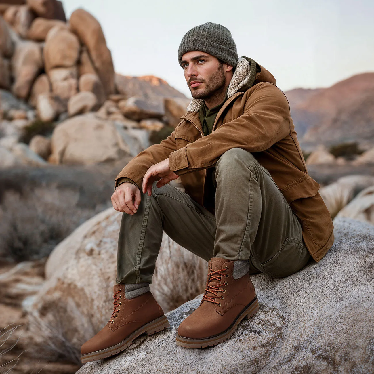 Merino Leather Boot Men leg hug
