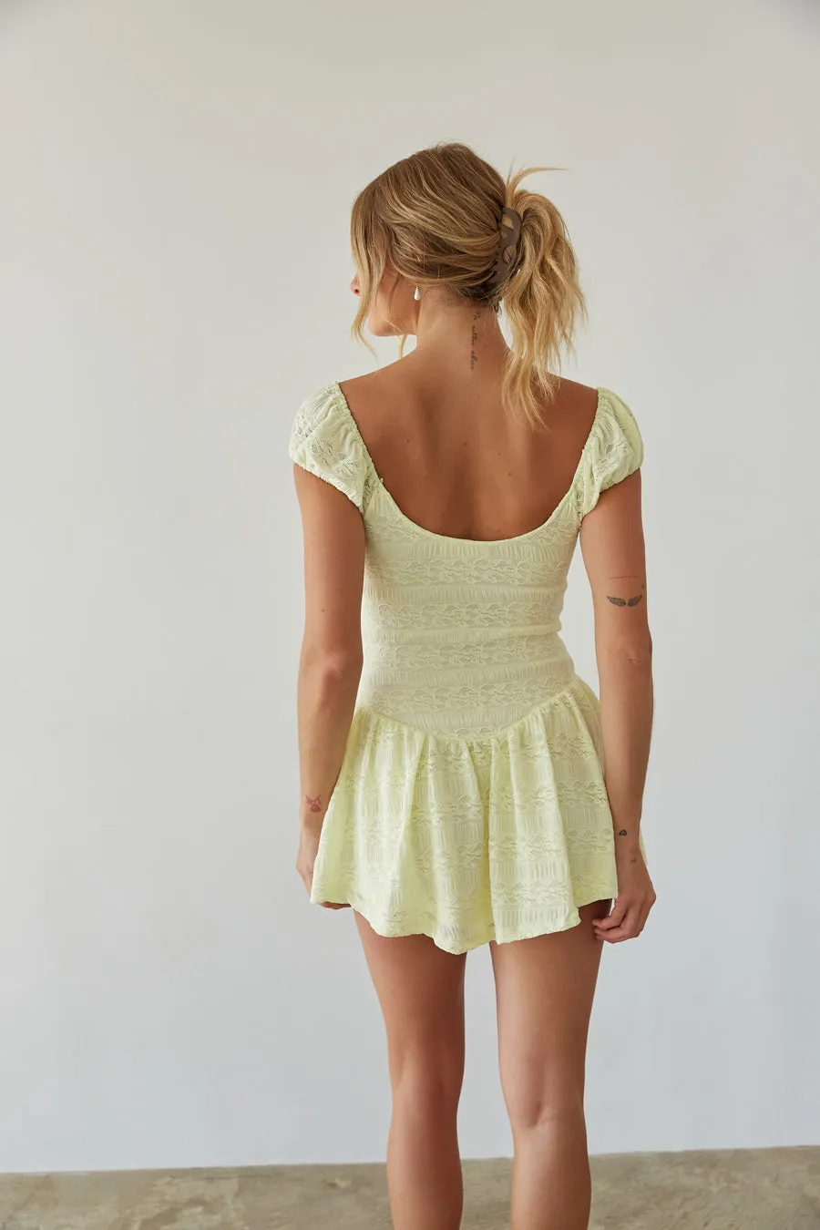 Meyer Lace Puff Sleeve Mini Dress formal vibe