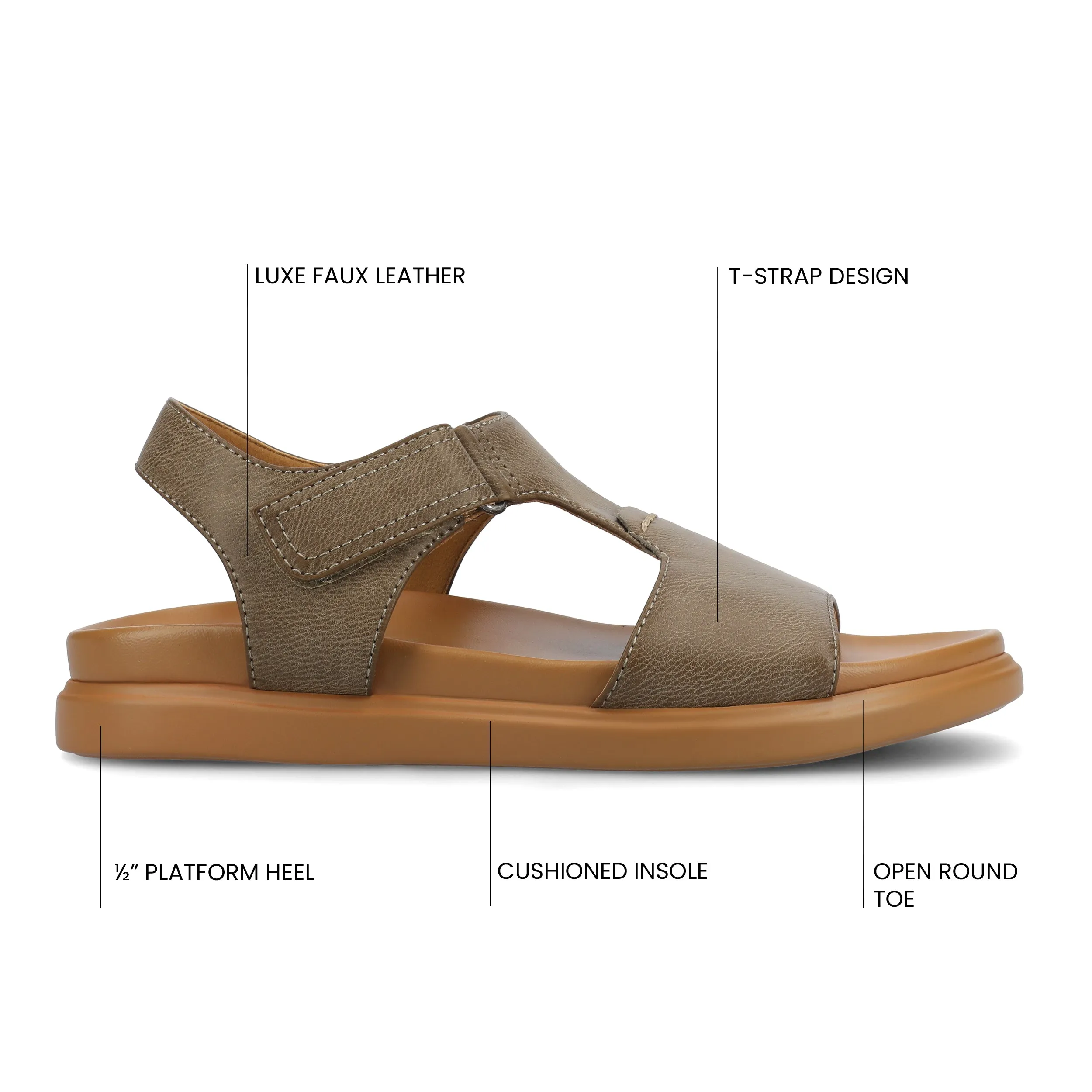 MIRA T-STRAP SANDALS italian charm