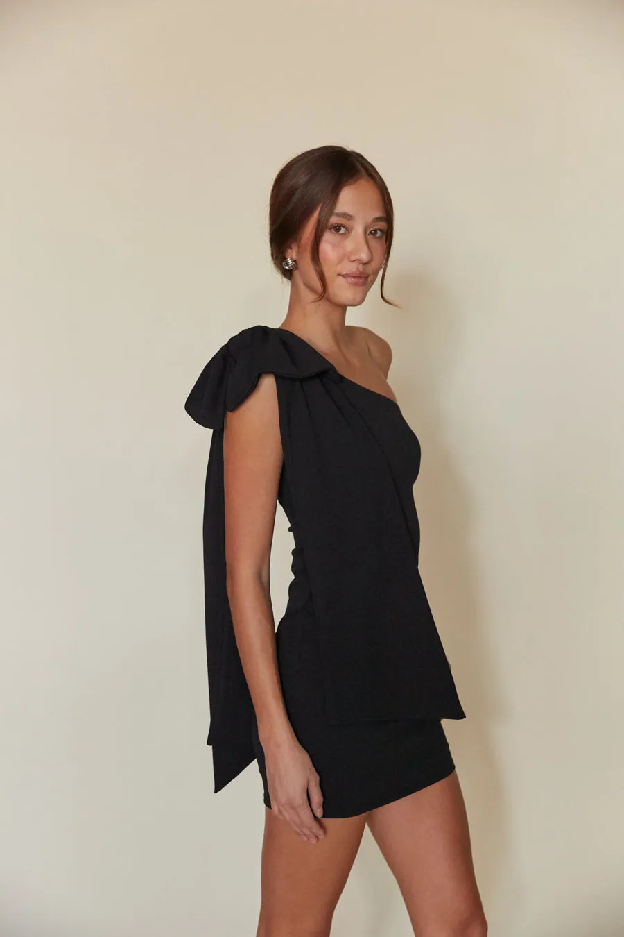 Mischa Bow Bodycon Mini Dress lace dream