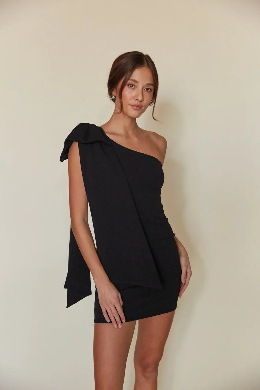 Mischa Bow Bodycon Mini Dress lace dream