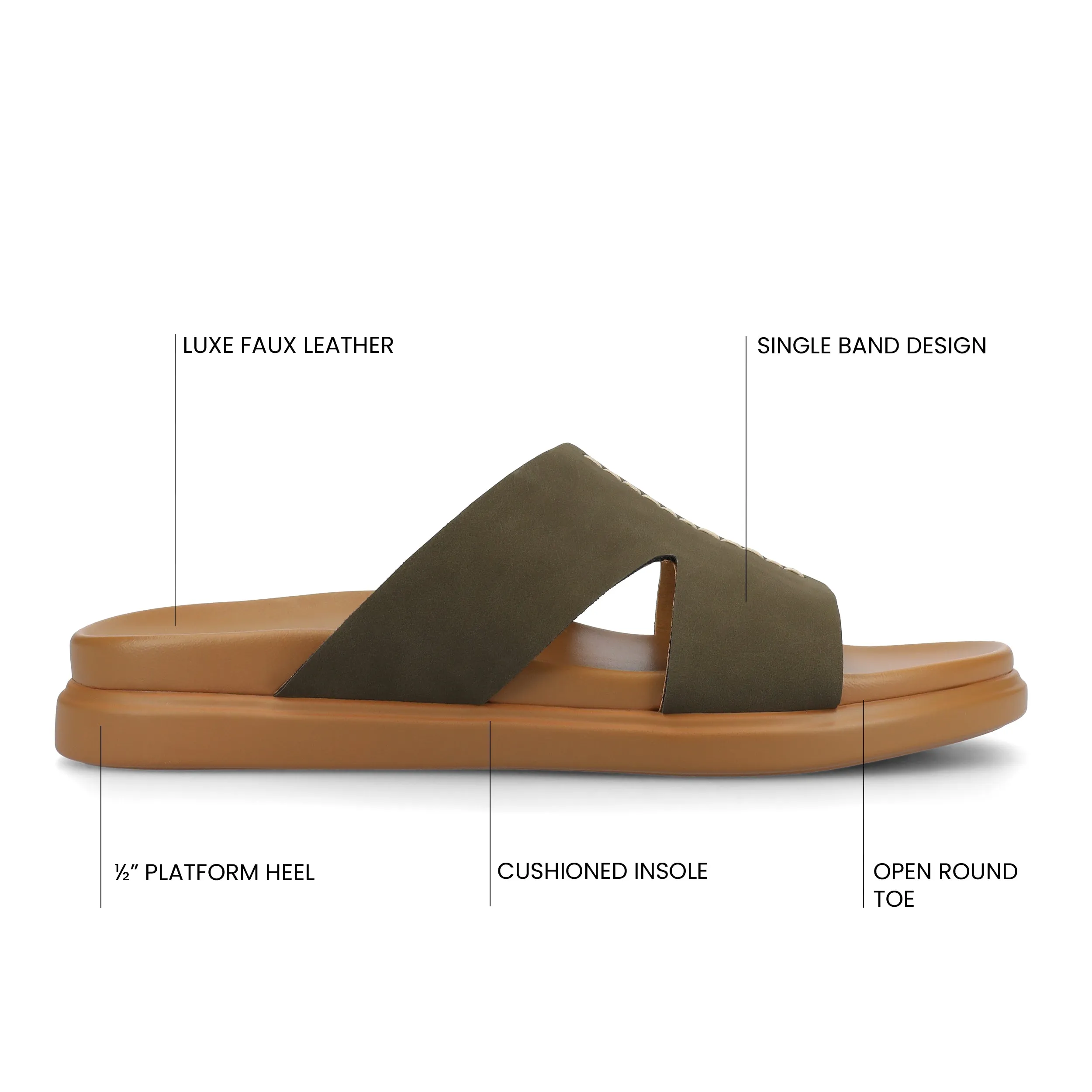 MISEY SINGLE BAND SLIP ON SANDALS zen feel