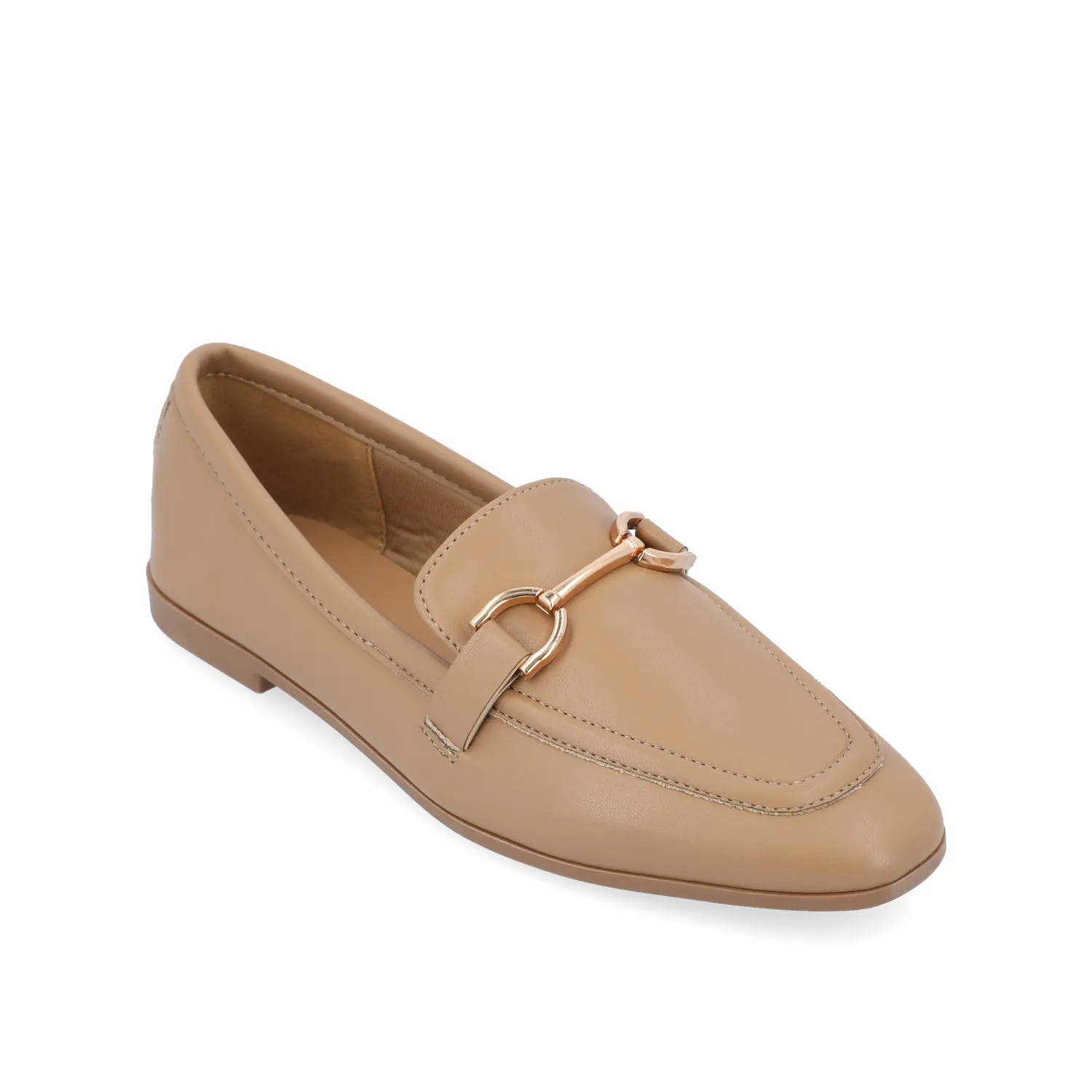 MIZZA LOAFER FLATS IN FAUX LEATHER warm beige