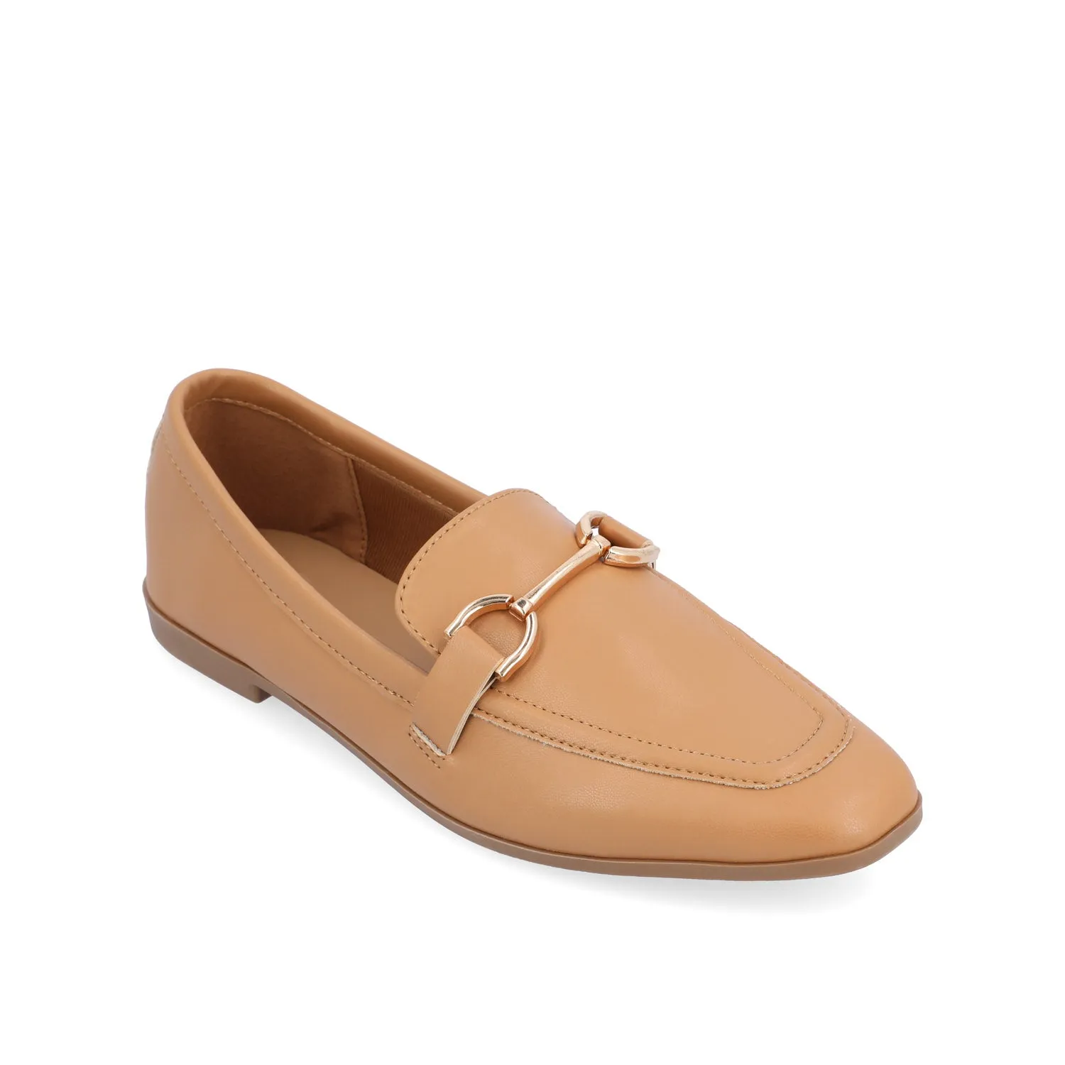 MIZZA LOAFER FLATS IN FAUX LEATHER warm beige