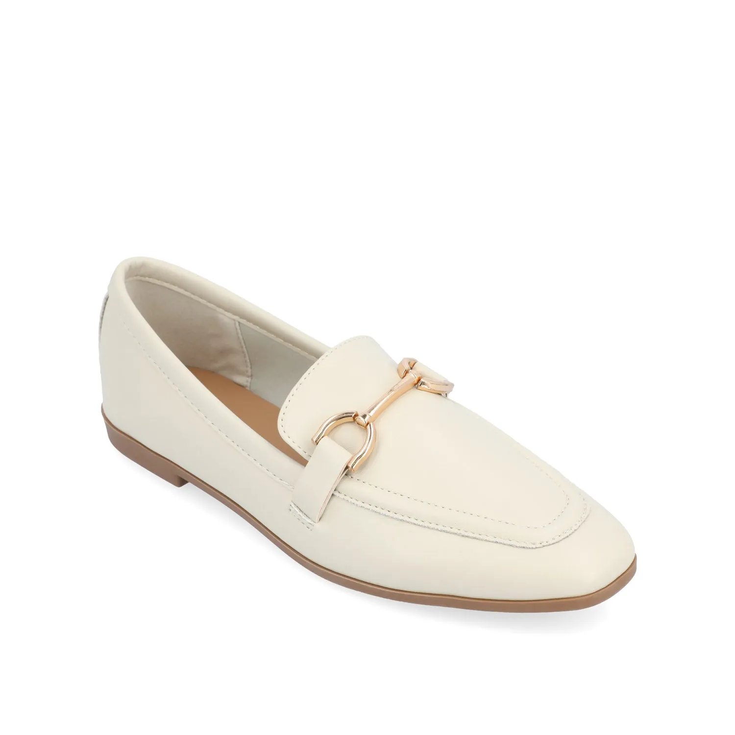 MIZZA LOAFER FLATS IN FAUX LEATHER warm beige