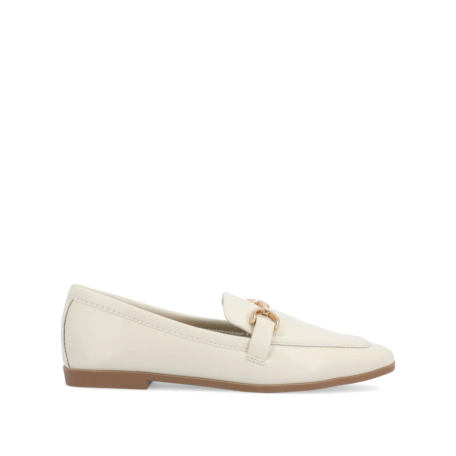 MIZZA LOAFER FLATS IN FAUX LEATHER warm beige