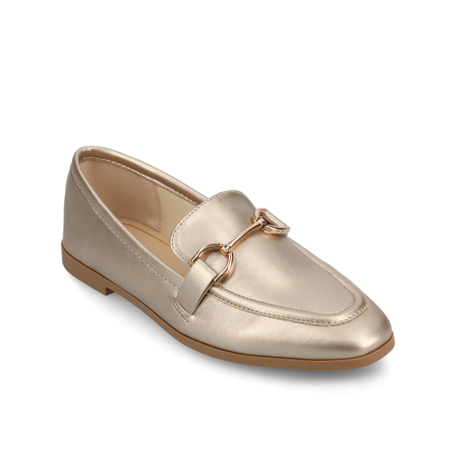MIZZA LOAFER FLATS IN FAUX LEATHER warm beige