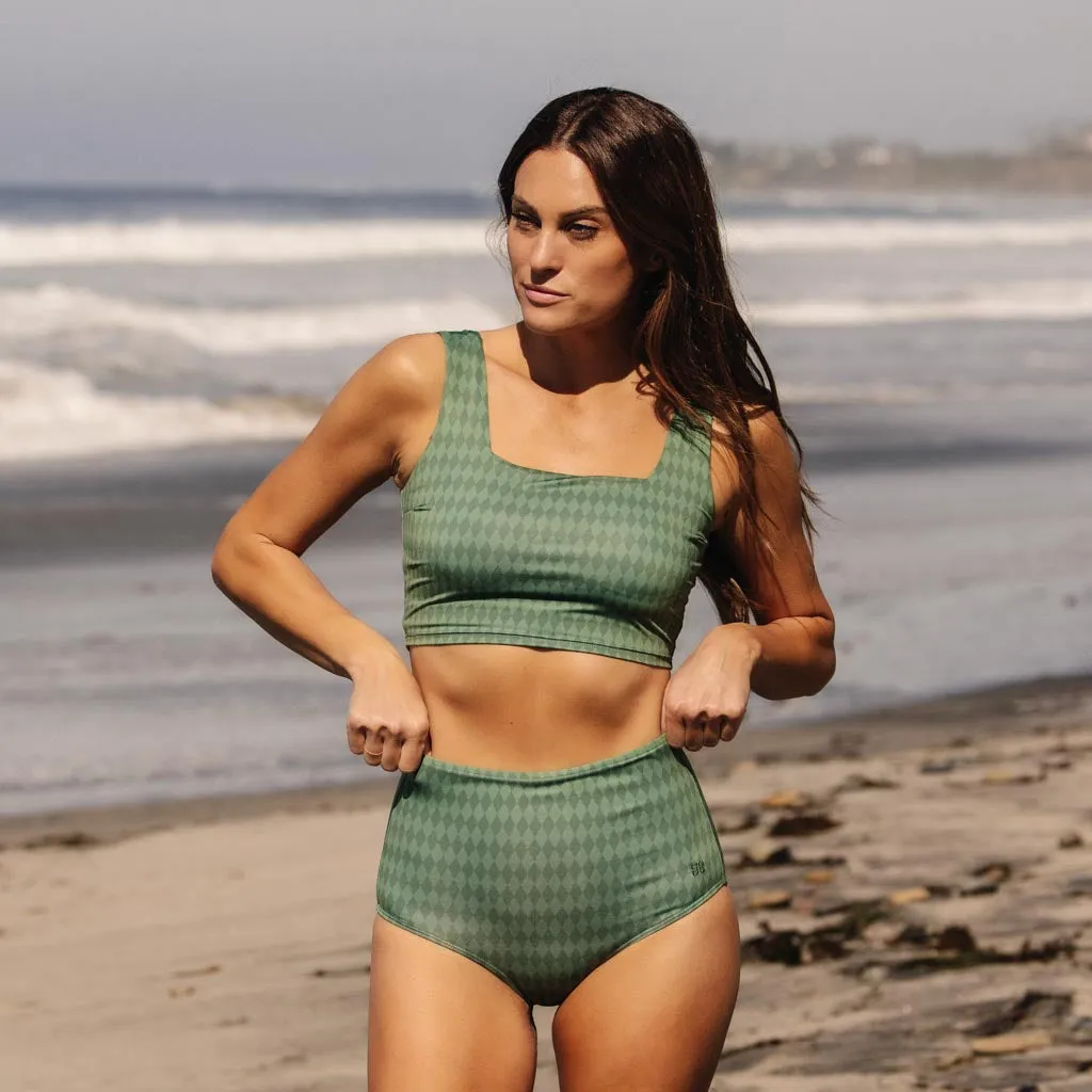 Moss Diamond High-Waisted Bottoms fast rinse