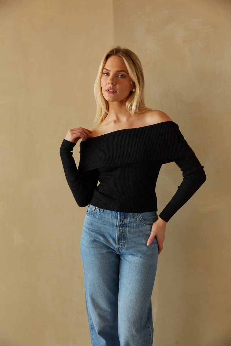 Nancy Off The Shoulder Knit Top fresh feel