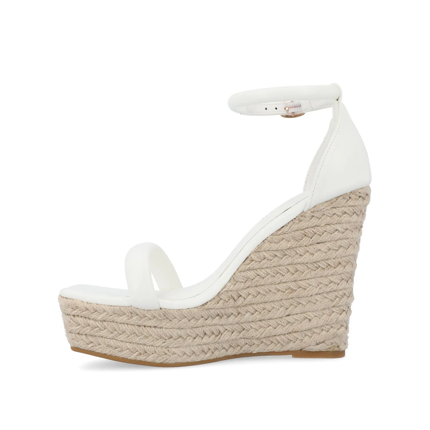 OLESIA ESPADRILLE WEDGE SANDALS IN FAUX LEATHER air mesh