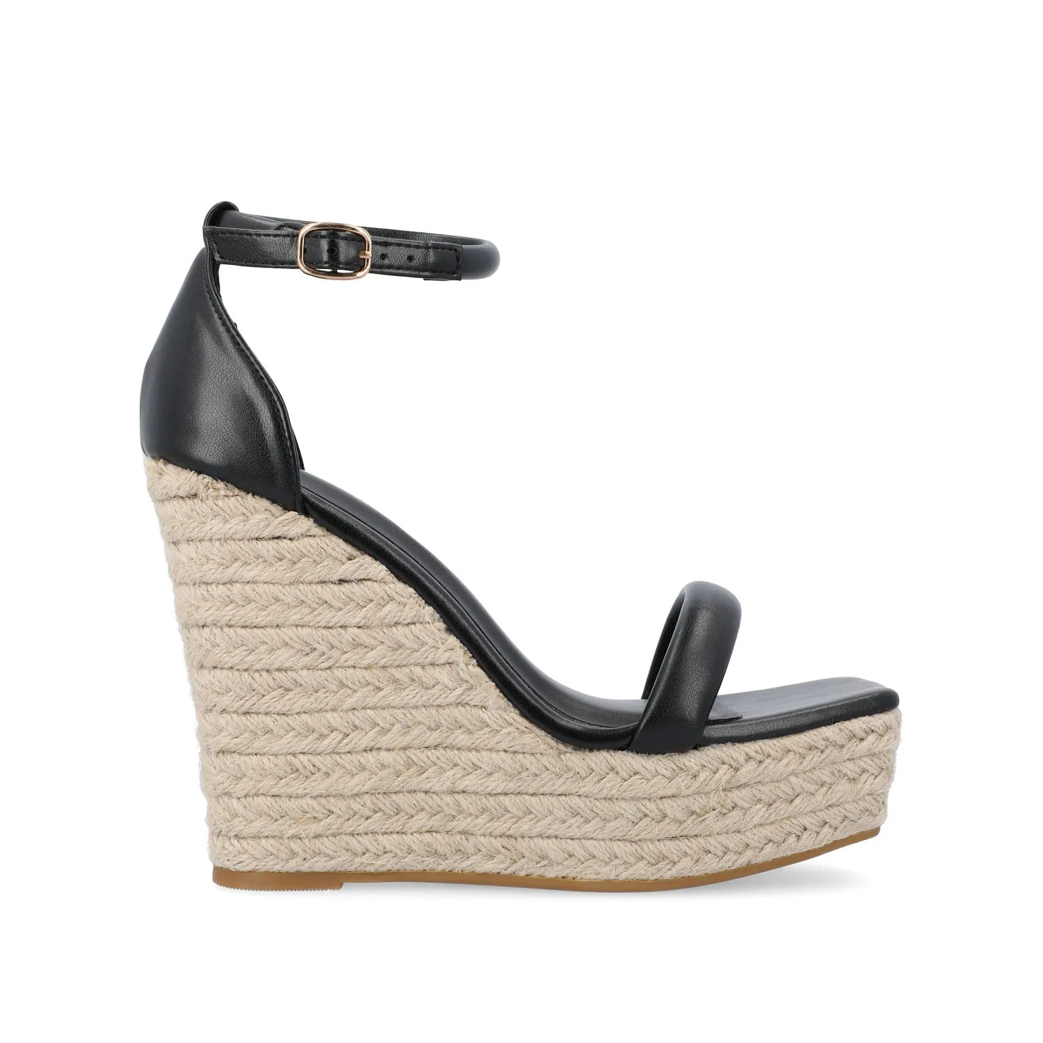OLESIA ESPADRILLE WEDGE SANDALS IN FAUX LEATHER air mesh