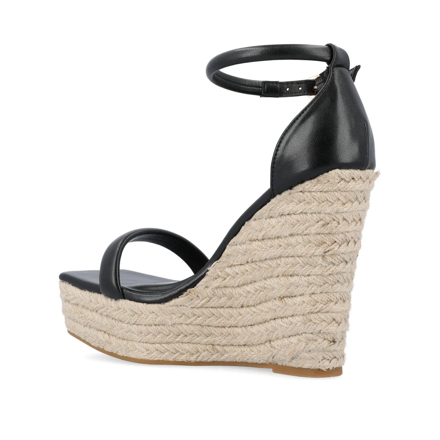 OLESIA ESPADRILLE WEDGE SANDALS IN FAUX LEATHER air mesh