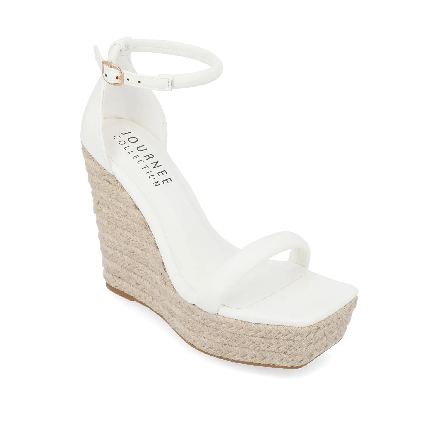OLESIA ESPADRILLE WEDGE SANDALS IN FAUX LEATHER air mesh