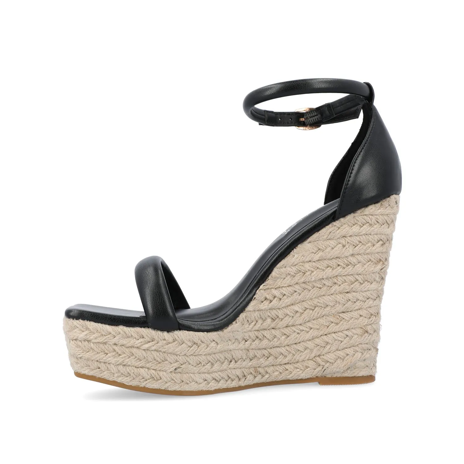 OLESIA ESPADRILLE WEDGE SANDALS IN FAUX LEATHER air mesh