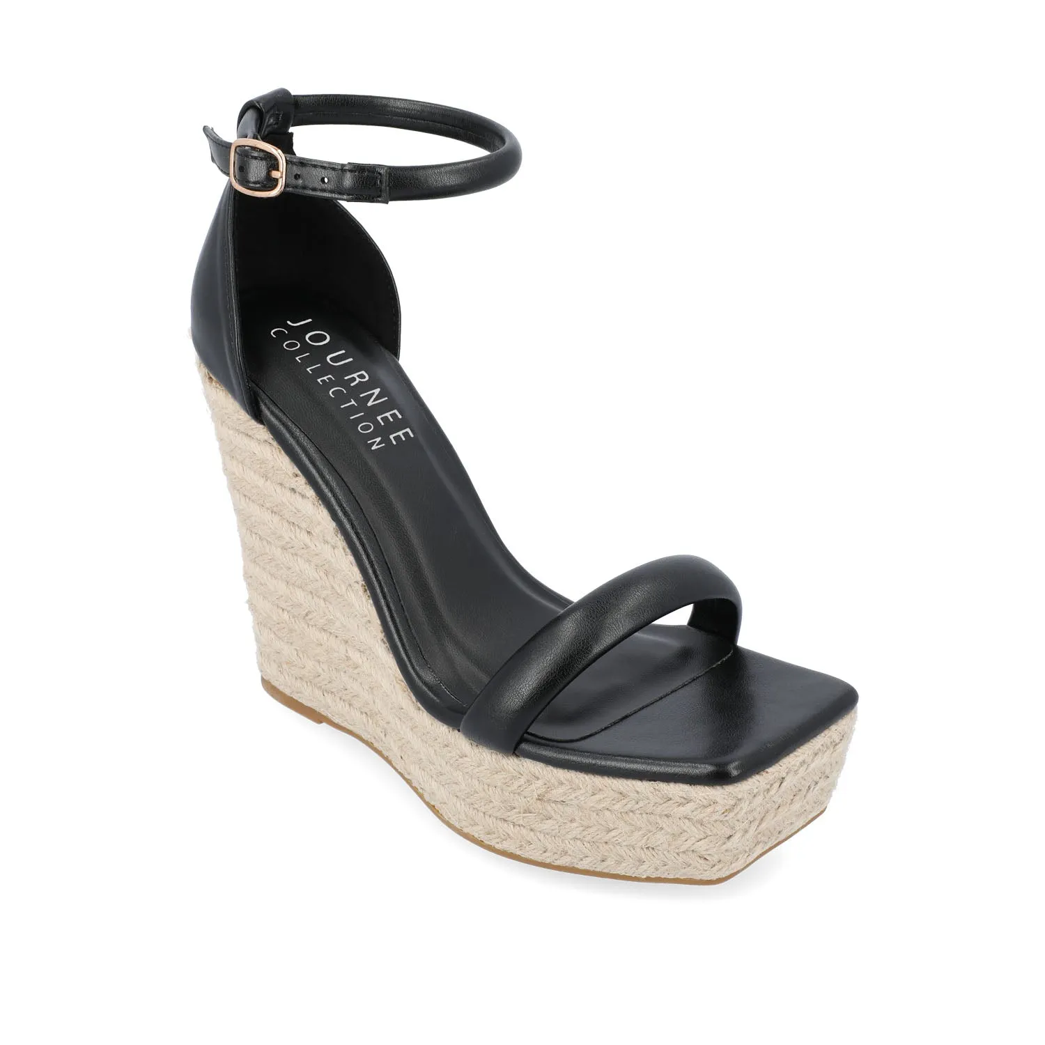 OLESIA ESPADRILLE WEDGE SANDALS IN FAUX LEATHER air mesh
