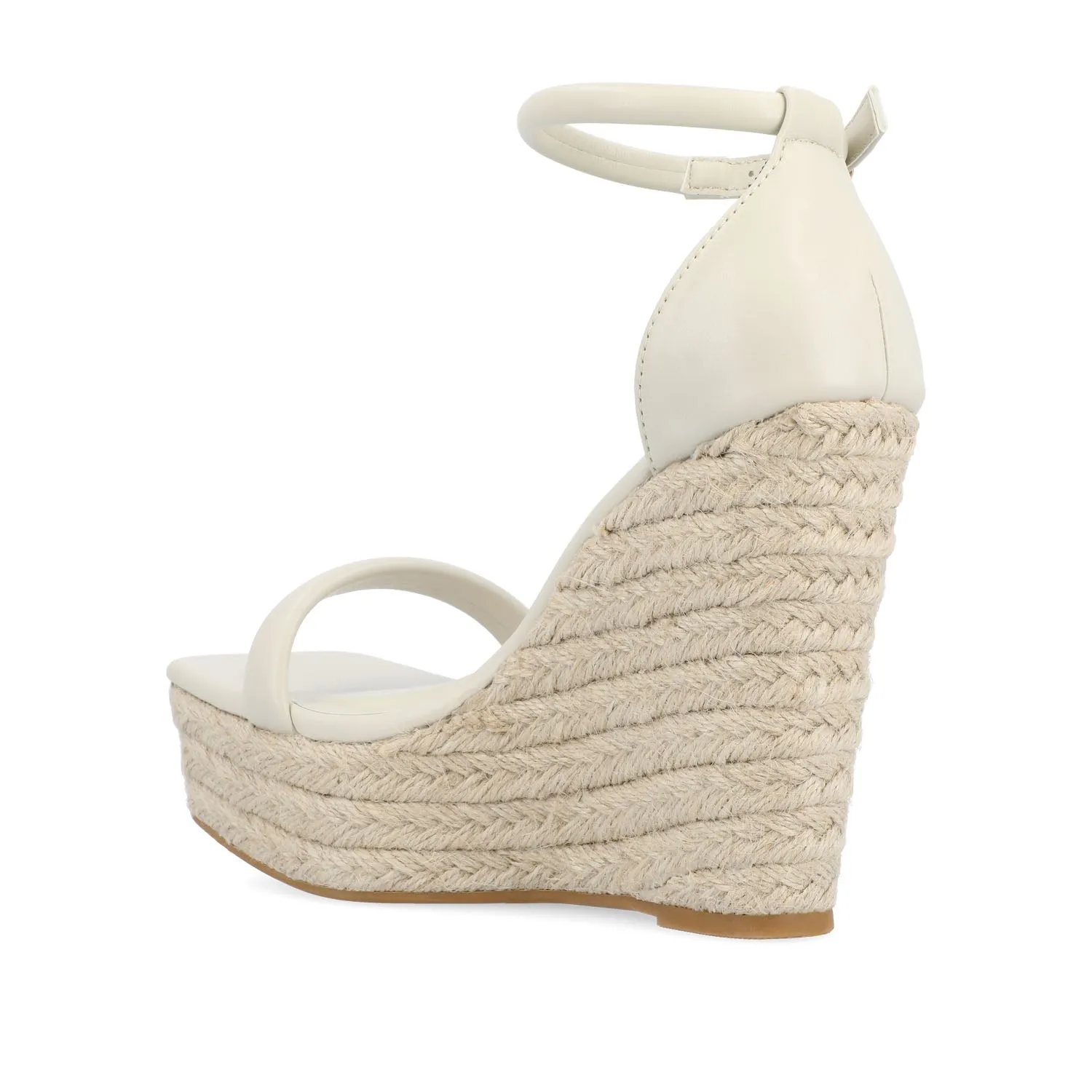 OLESIA ESPADRILLE WEDGE SANDALS IN FAUX LEATHER air mesh