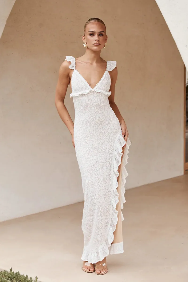 Orlean Ruffle Maxi Dress vibe glow
