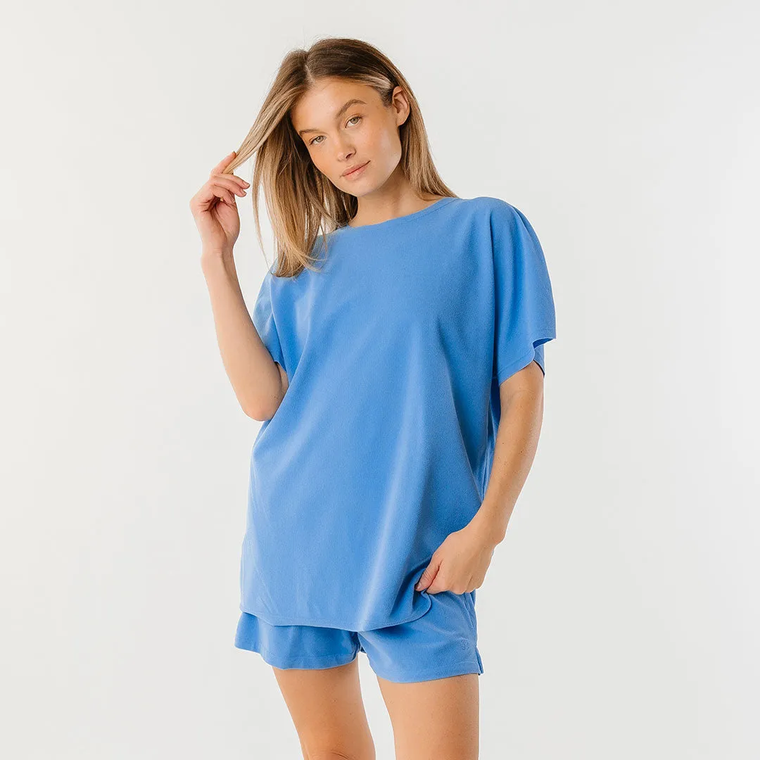 Oversized Jersey Tee, Cobalt Terry moist feel
