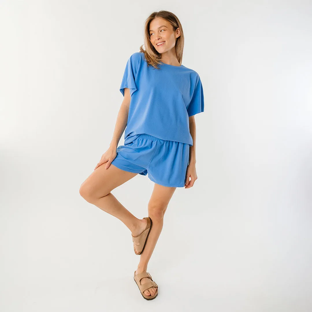 Oversized Jersey Tee, Cobalt Terry moist feel