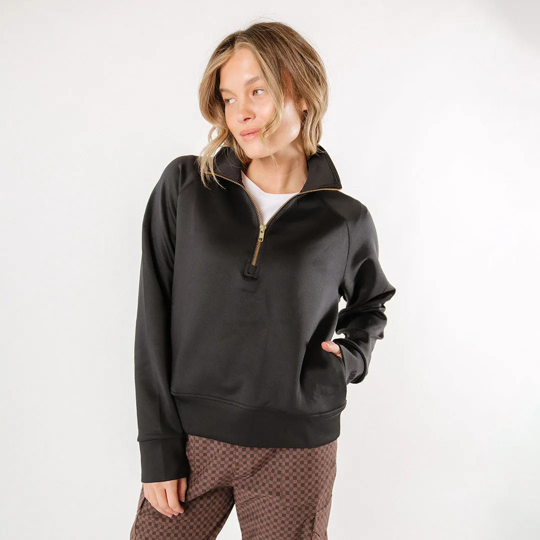 Oxford Zip-Up, Black walk fit
