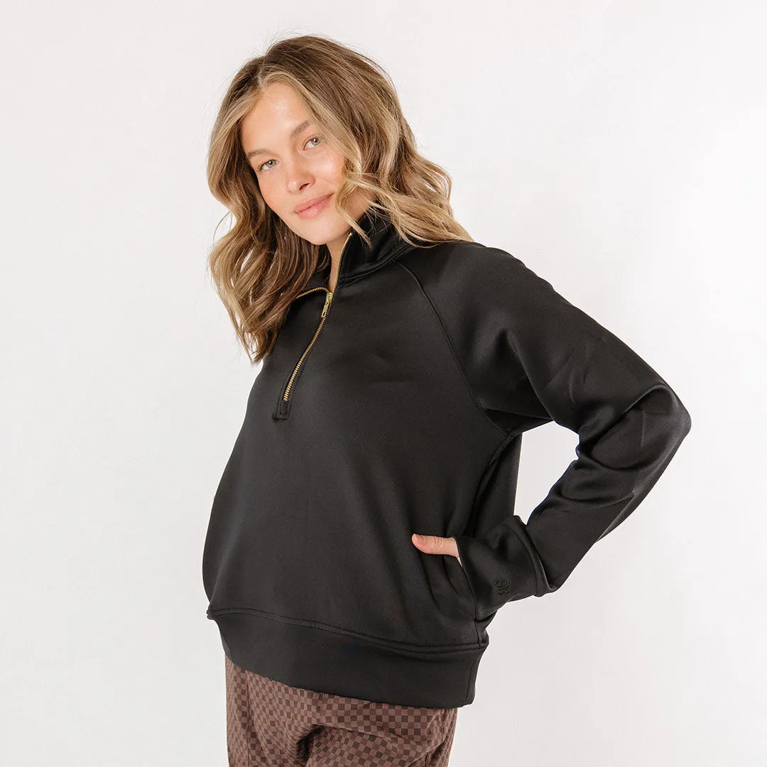 Oxford Zip-Up, Black walk fit