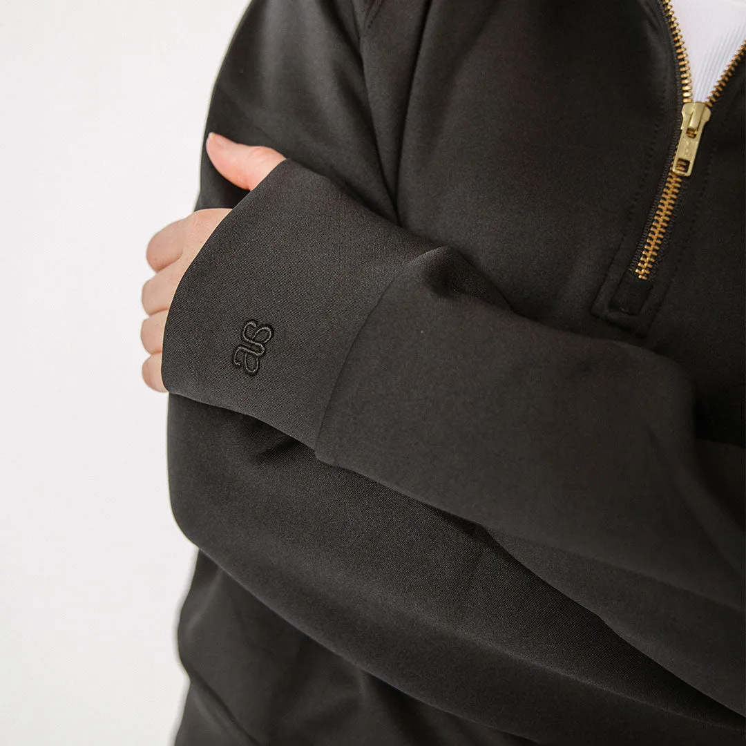 Oxford Zip-Up, Black walk fit