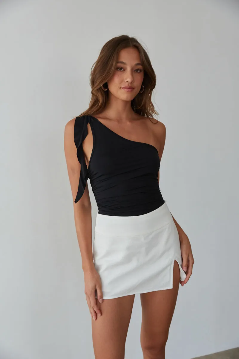 Paisley Linen Mini Skort minimal vibe