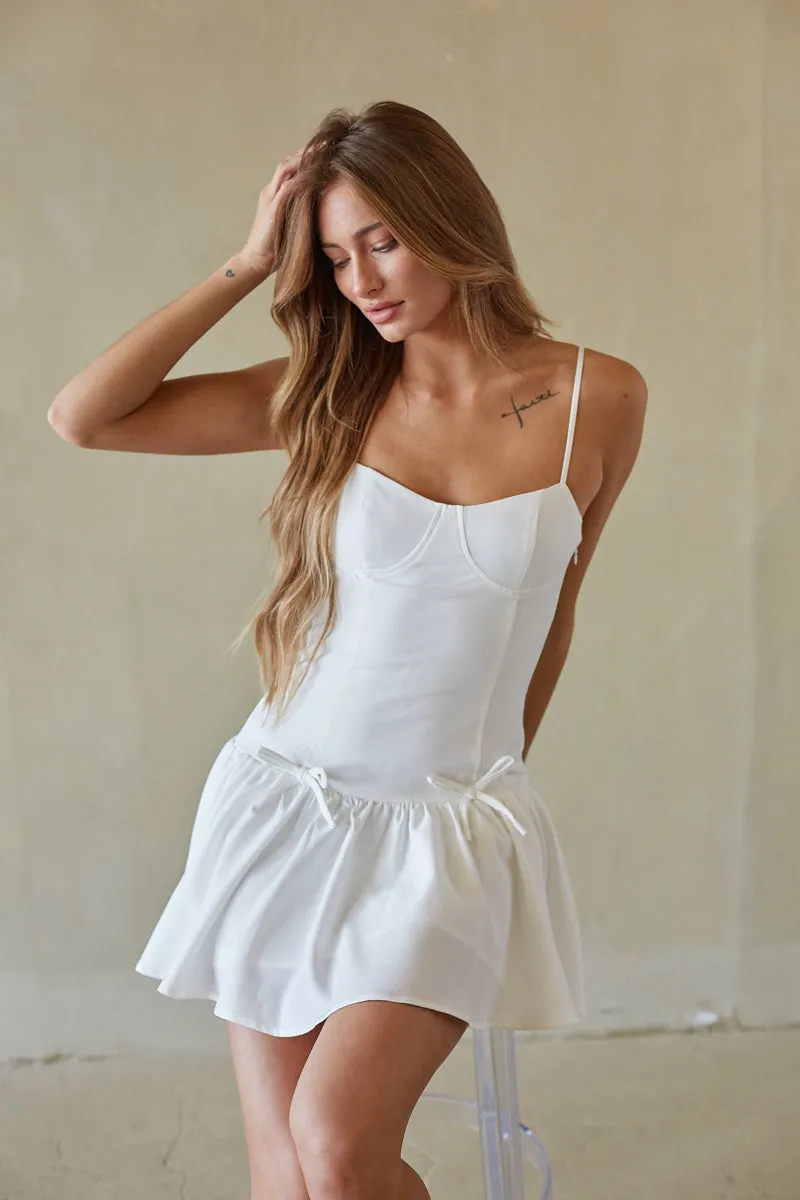 Parker Coquette Mini Dress linen base